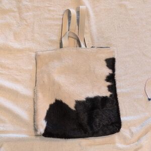 Boutique Leather Dark Brown and Cream Calf Hide Women's Bag